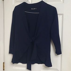 Seventh Avenue NY&C Tie Front Cardigan Sweater Navy M